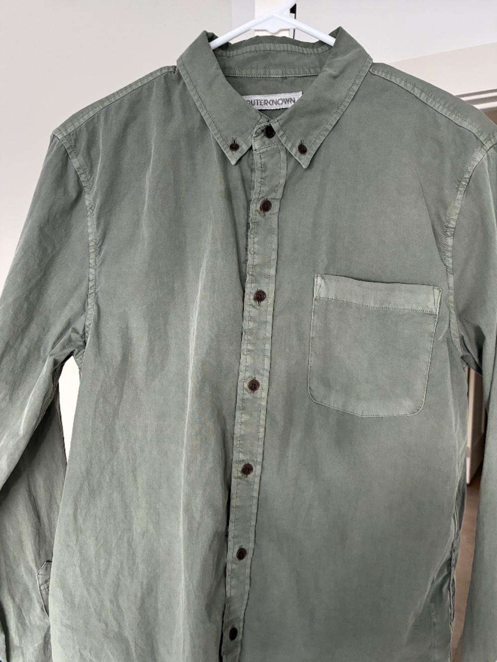 Outerknown Studio Shirt Off-Duty Drab Size Medium